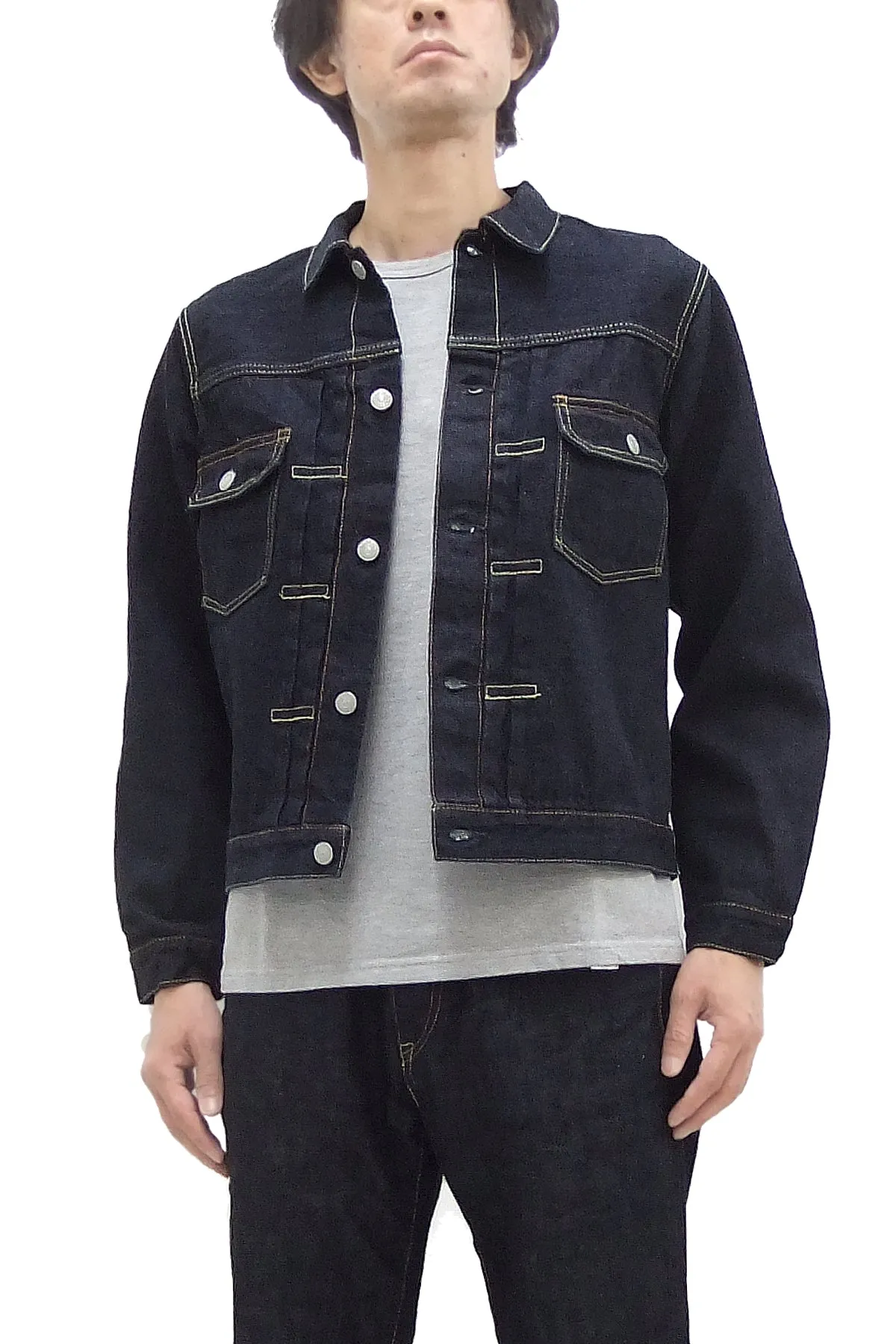 Studio D'artisan Denim Jacket Men's Type 2 Style 14 Oz. G3 Denim Jean Jacket SD-492 One-Wash