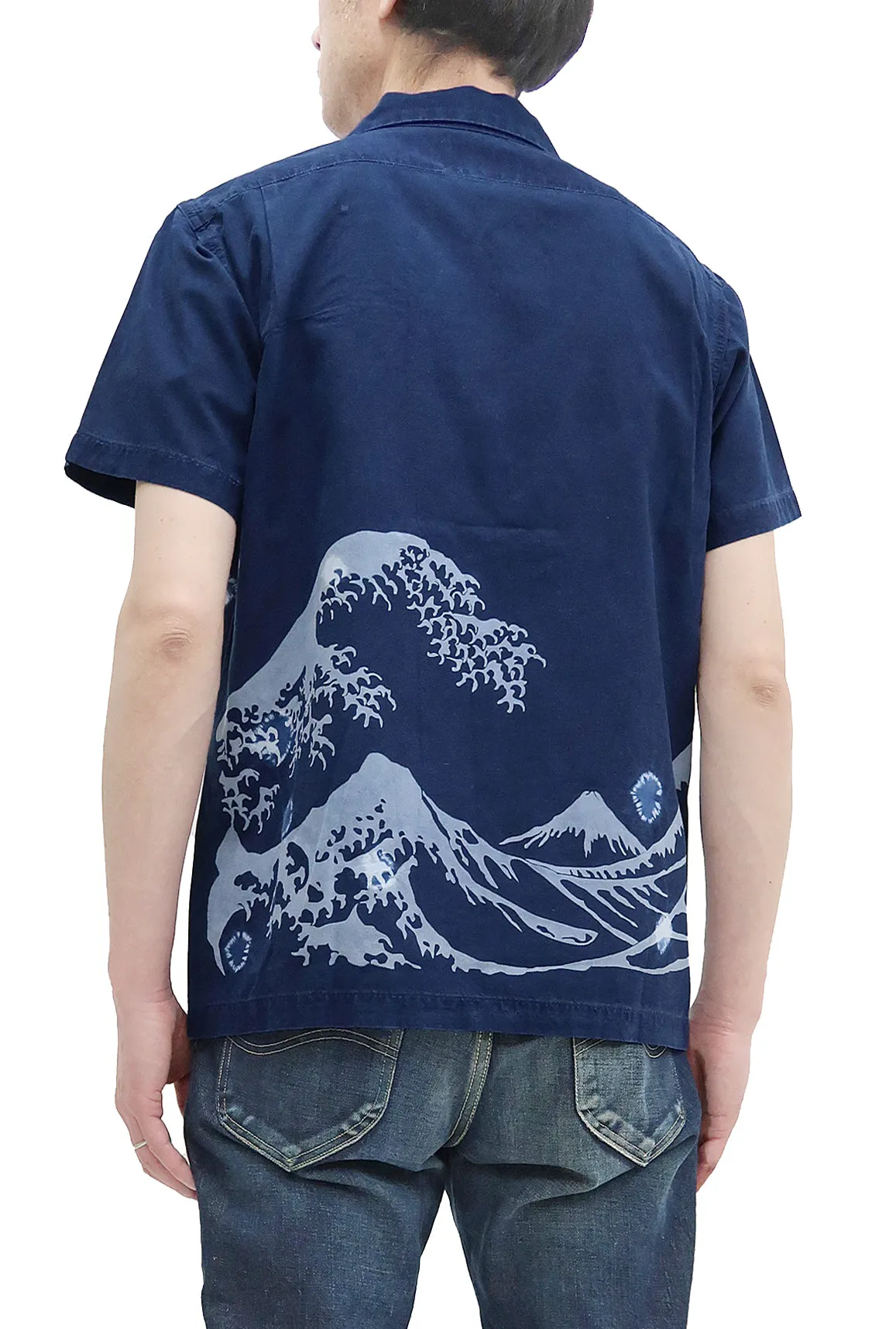 Studio D'artisan Indigo Short Sleeve Button-Up Shirt Men's Japanese Art Casual Shirt 5668