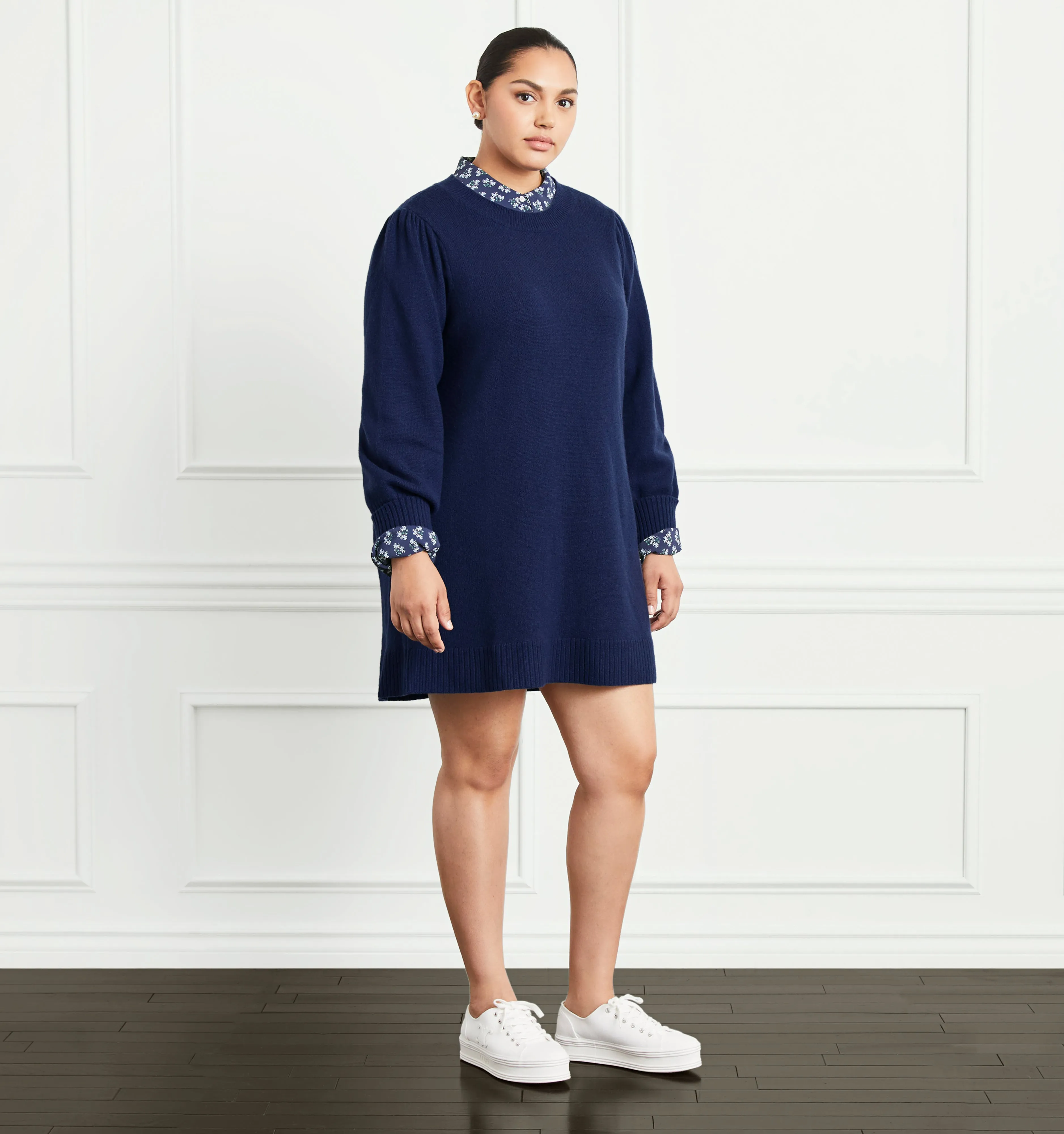 The Sylvie Sweater Dress - Navy Merino Wool