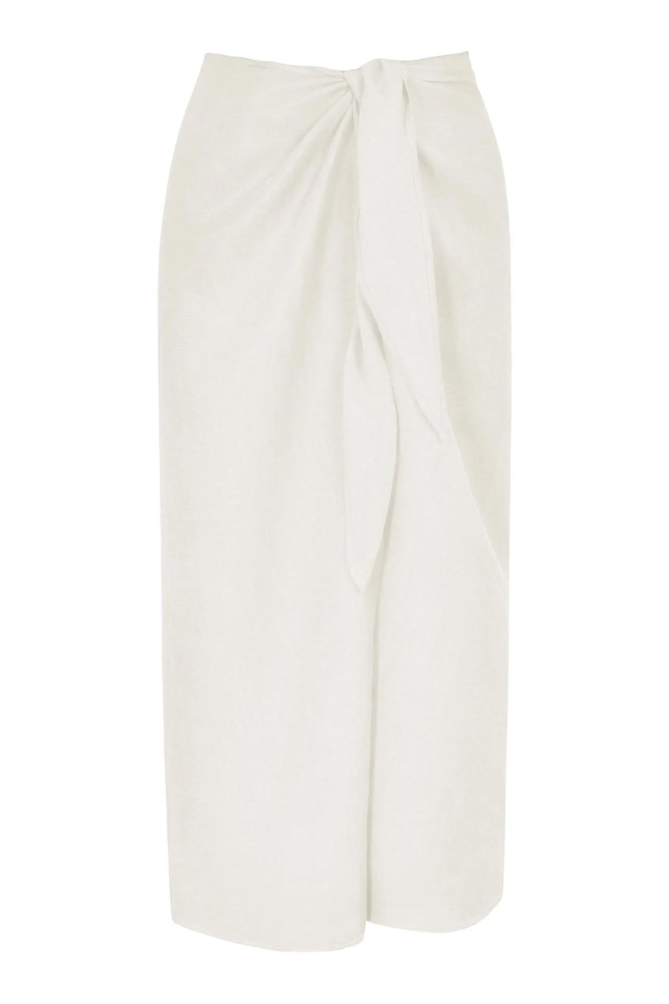 The Wrap Midi Skirt Cover Up in Linen Cupro Blend