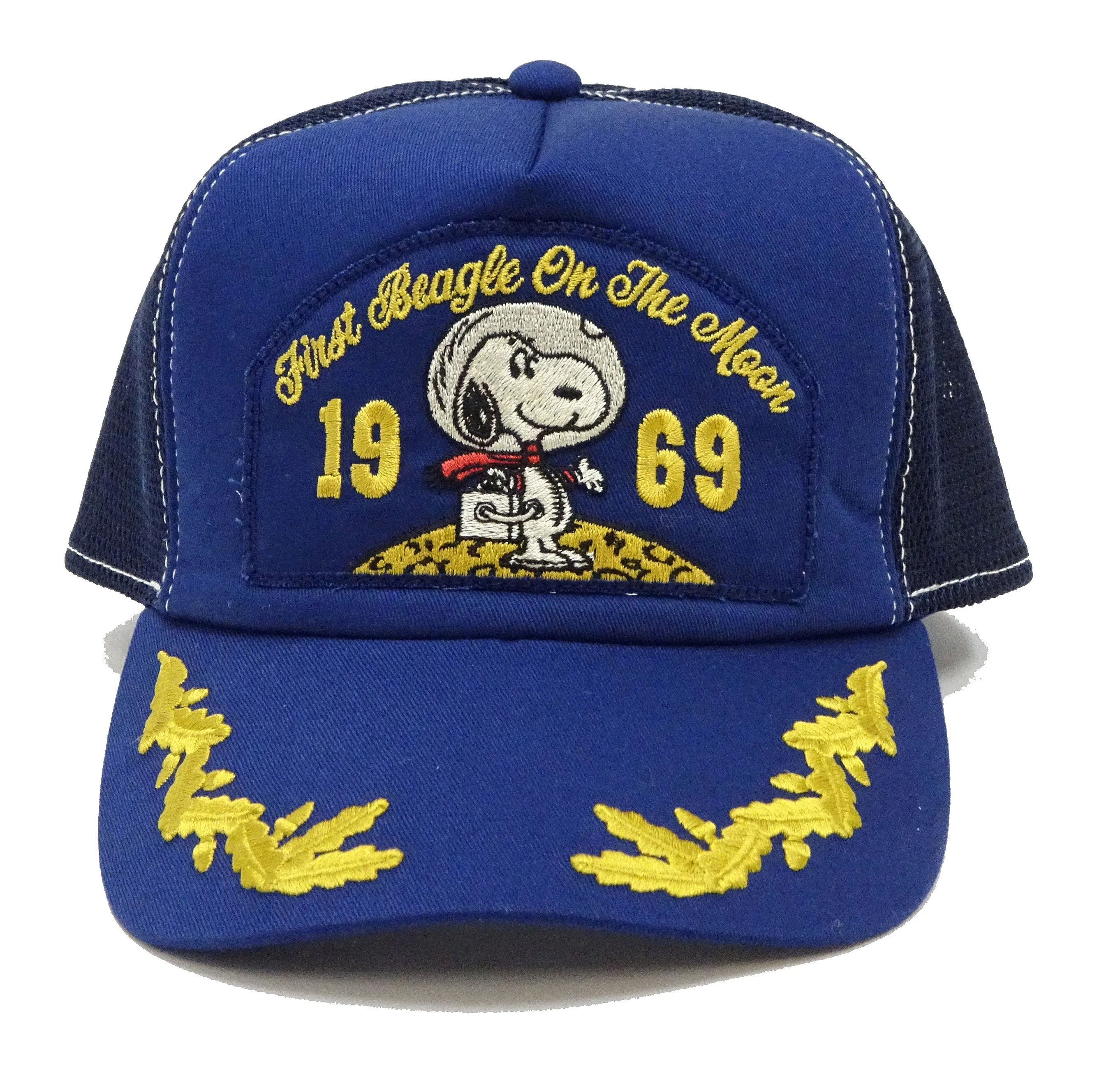 TOYS McCOY Cap Men's Casual 1969 Snoopy Astronaut Mesh Cap Mesh Back Baseball Hat TMA2403 Navy-Blue