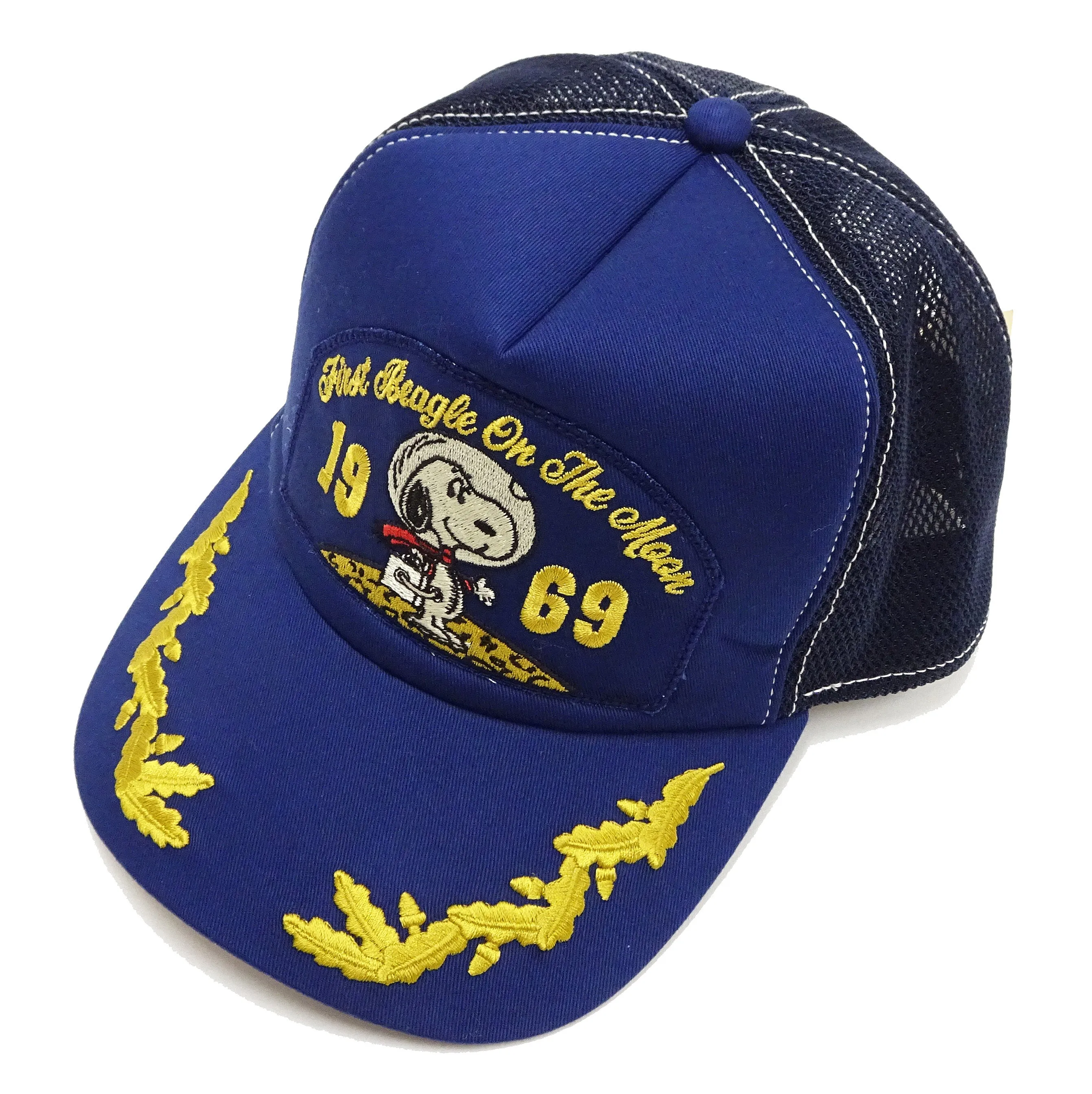 TOYS McCOY Cap Men's Casual 1969 Snoopy Astronaut Mesh Cap Mesh Back Baseball Hat TMA2403 Navy-Blue