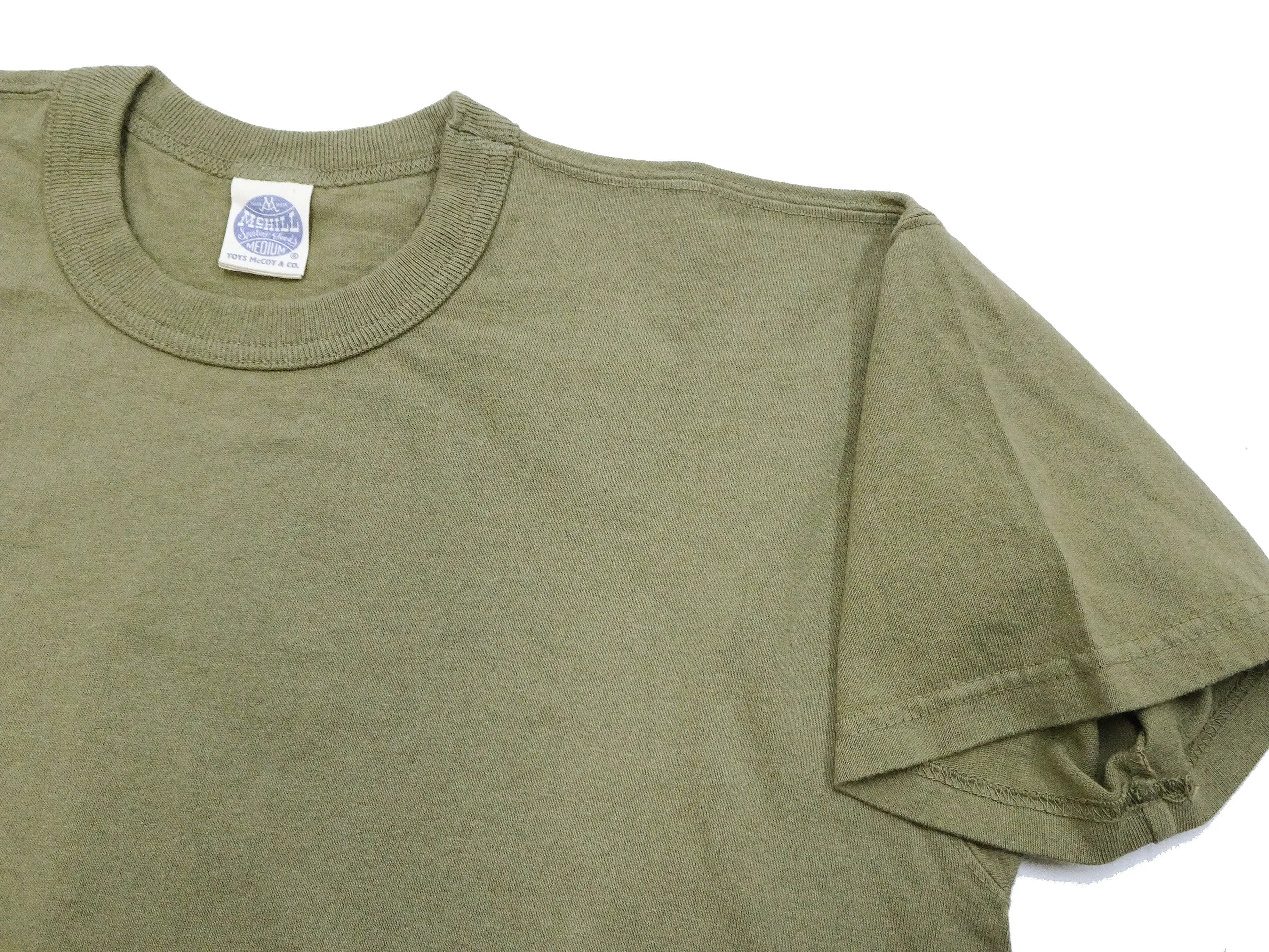 TOYS McCOY Plain T-Shirt Men's Garment-Dyed Heavyweight Short Sleeve Loopwheel Solid Color Tee TMC2343 160 Faded-Olive