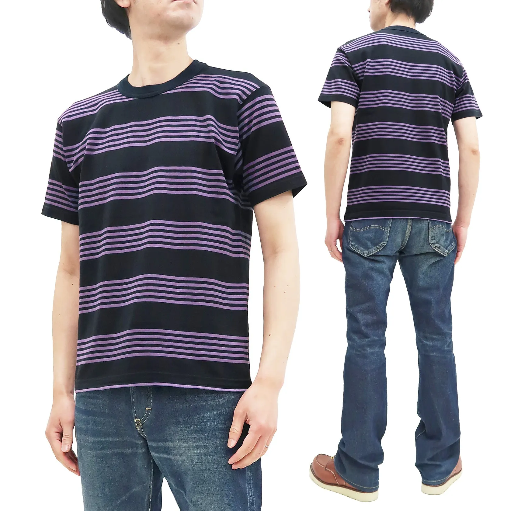 TOYS McCOY Striped T-Shirt Men's Steve McQueen Short Sleeve Stripe Tee TMC2342 121 Blue/Black