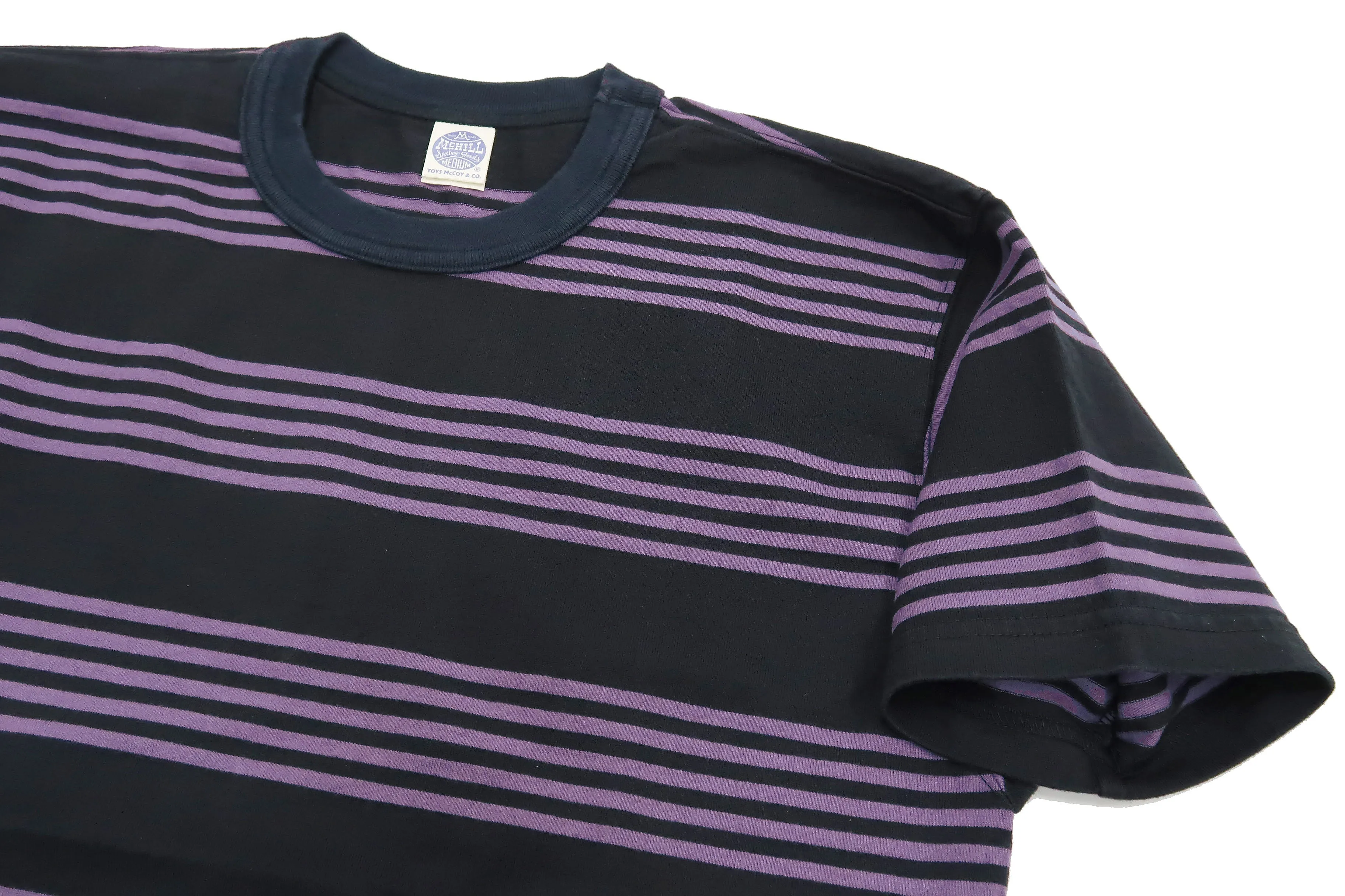 TOYS McCOY Striped T-Shirt Men's Steve McQueen Short Sleeve Stripe Tee TMC2342 121 Blue/Black