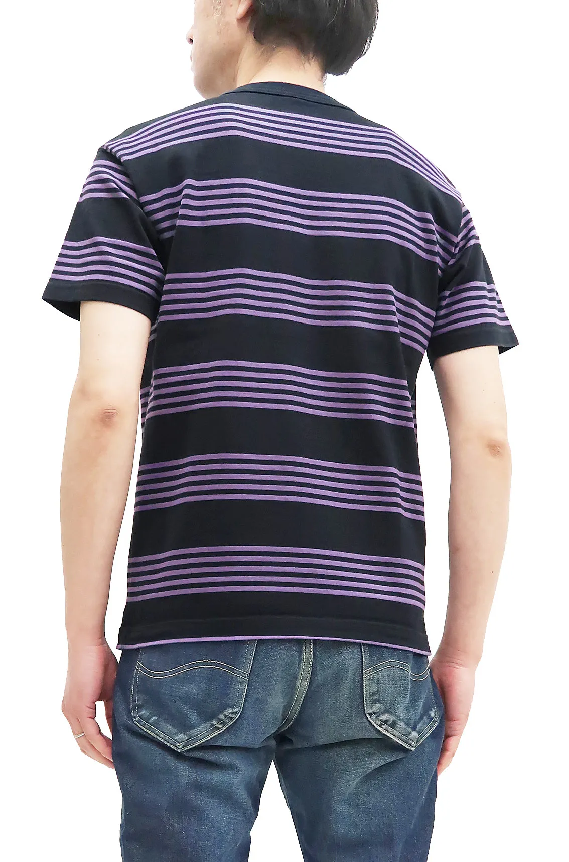 TOYS McCOY Striped T-Shirt Men's Steve McQueen Short Sleeve Stripe Tee TMC2342 121 Blue/Black