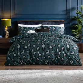 True Leopard Printed Duvet Cover Set Slate