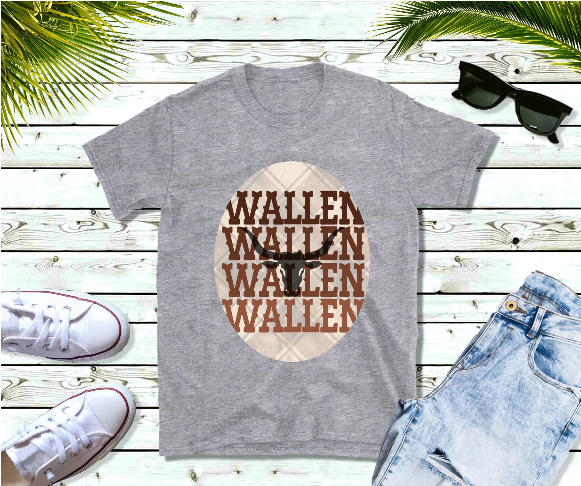 Wallen Bull T-Shirt, Longhorn T-Shirt, Western T-Shirt, Country Music Shirt