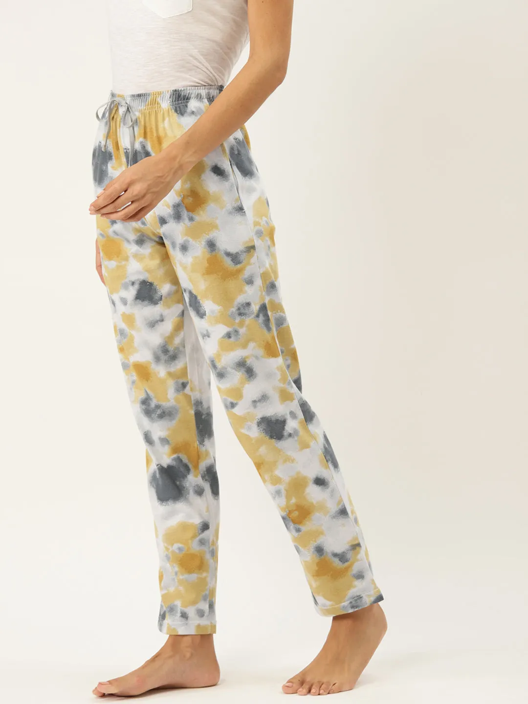 Women's Printed Cotton Yellow Lounge Pants | LDLW-2319-1 |