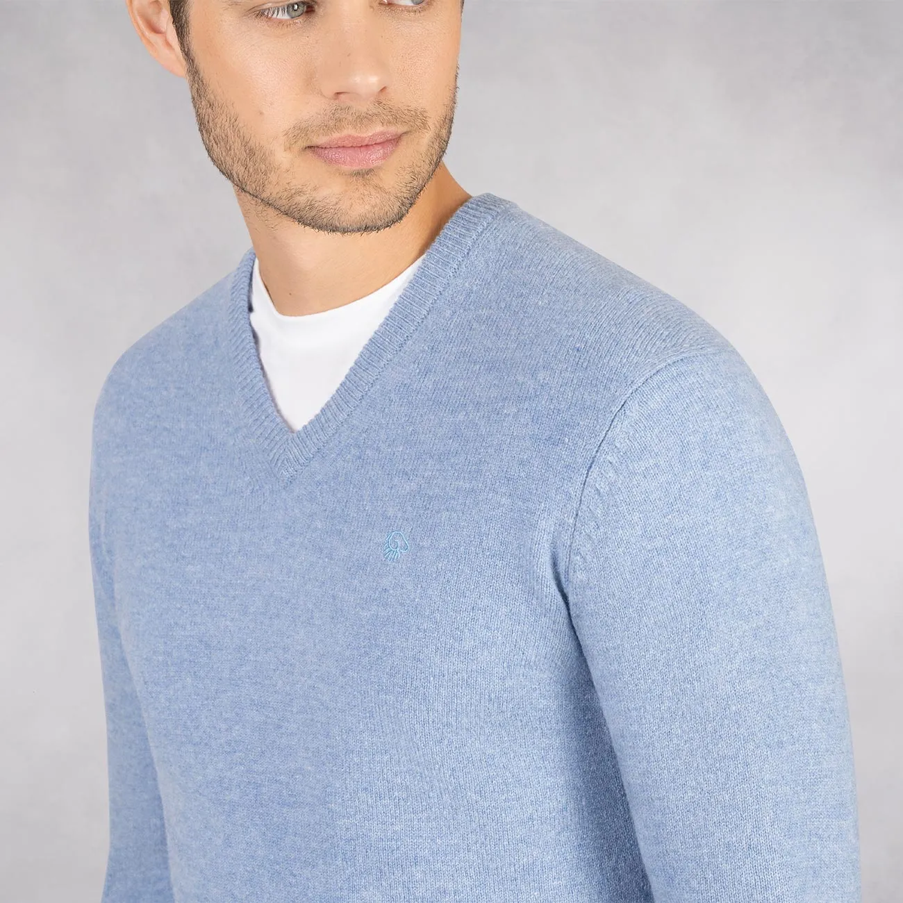 Wool Pullover V Neck Men